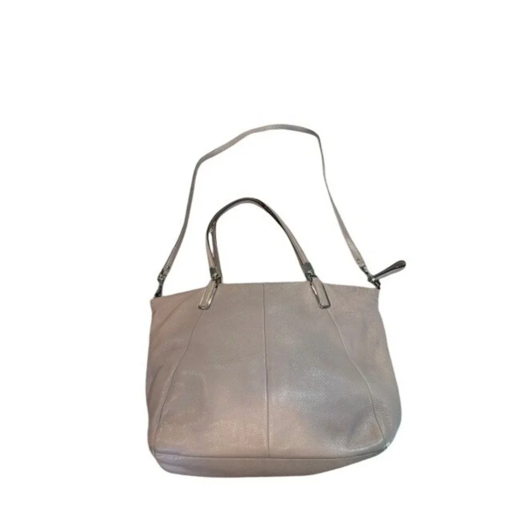 Coach Kelsey Satchel Taupe Pebbled Leather Shoulder Crossbody Bag F34494 EUC